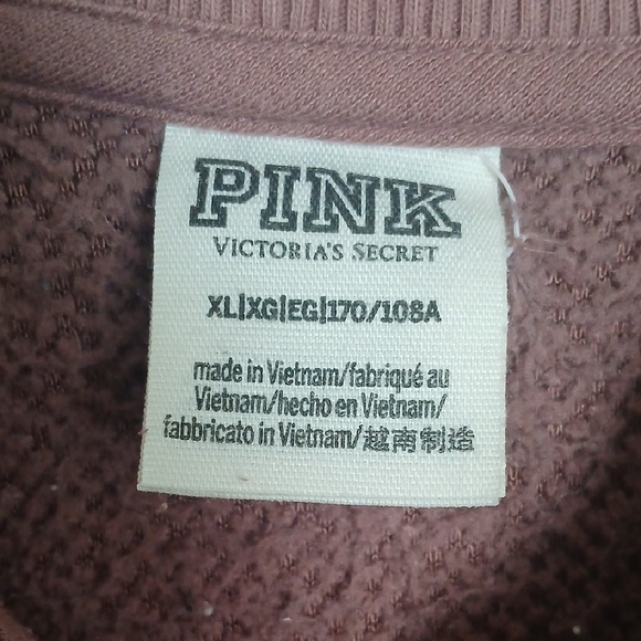 PINK Victoria's Secret Mauve Sherpa Quarter-Zip Sweater - Picture 2 of 5
